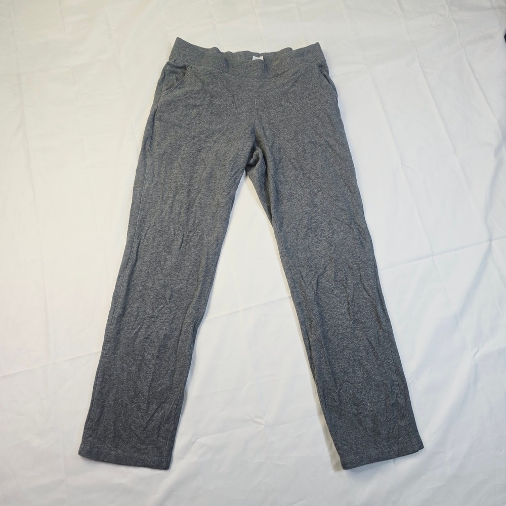 Time and Tru Women's Petite Knit Pants Size S 4-6 Grey Straight Leg Casual B21